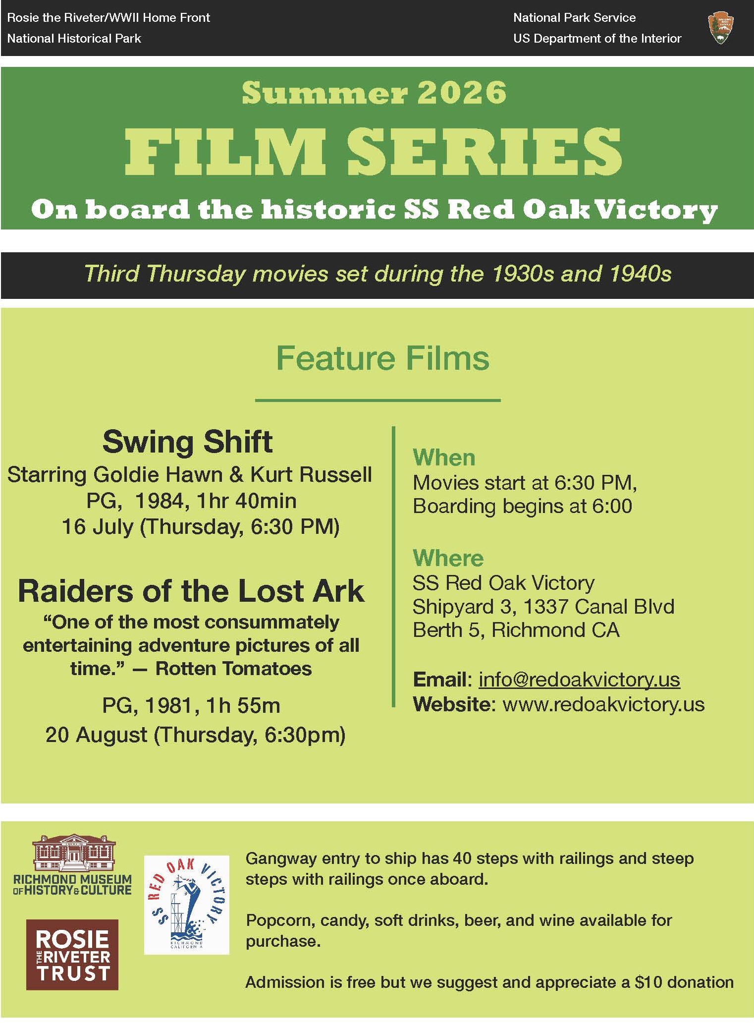 Summer 2026 Film Series schedule